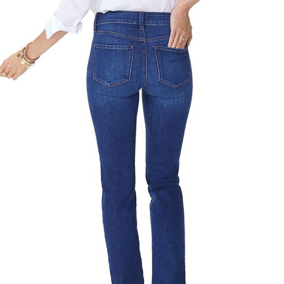 NYDJ | Marilyn Straight-Leg Medium Blue Cooper Jeans (Size:12) - Picture 4 of 12